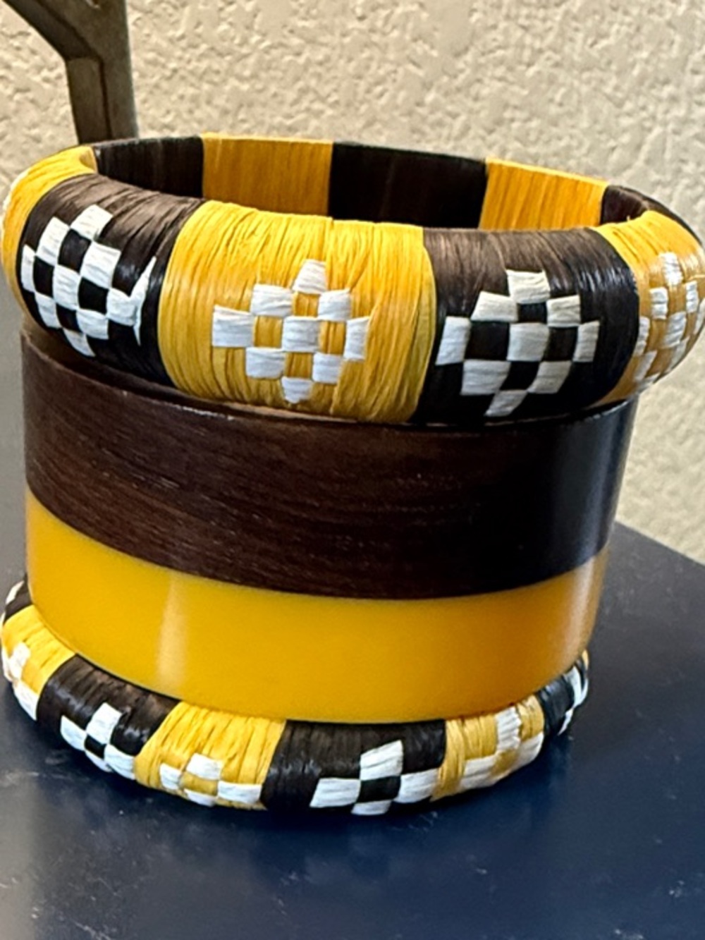 Yellow and Brown Decorative Bangle Set